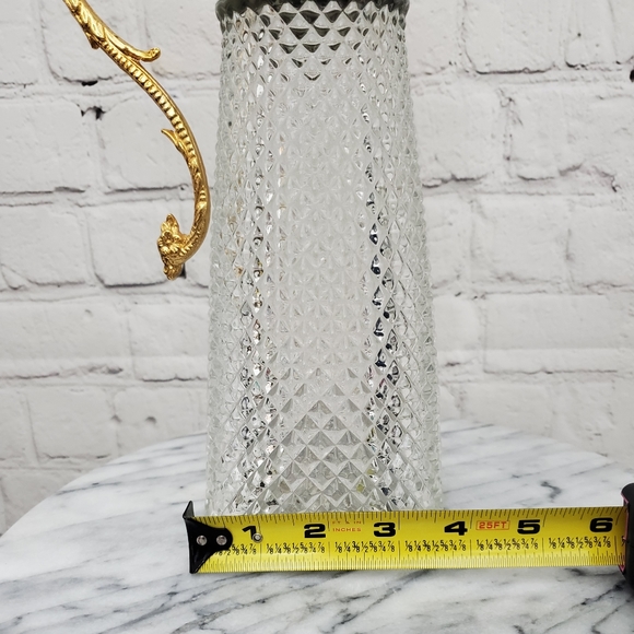 Vintage Italian Crystal Carafe / Decanter with Gold Metal Spout.. - Picture 9 of 9